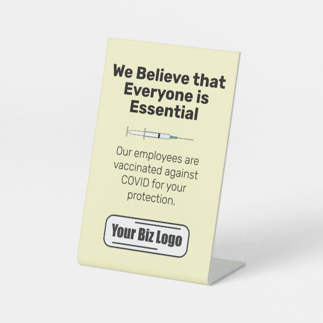 Signe De Table Les clients sont essentiels Milieu de travail vacc (Recto)