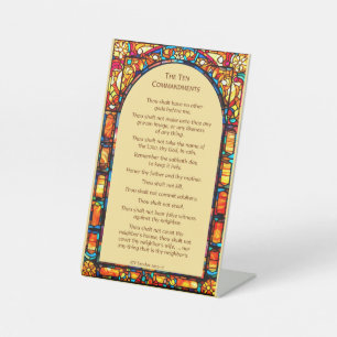 Signe De Table Les Dix Commandements Tabletop Pedestal