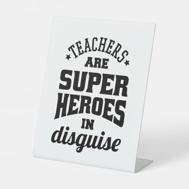 Signe De Table Les Enseignants Sont De Super Héros En Disque (Recto)