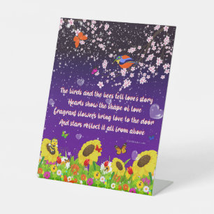 Signe De Table Les oiseaux et les abeilles racontent l'histoire d