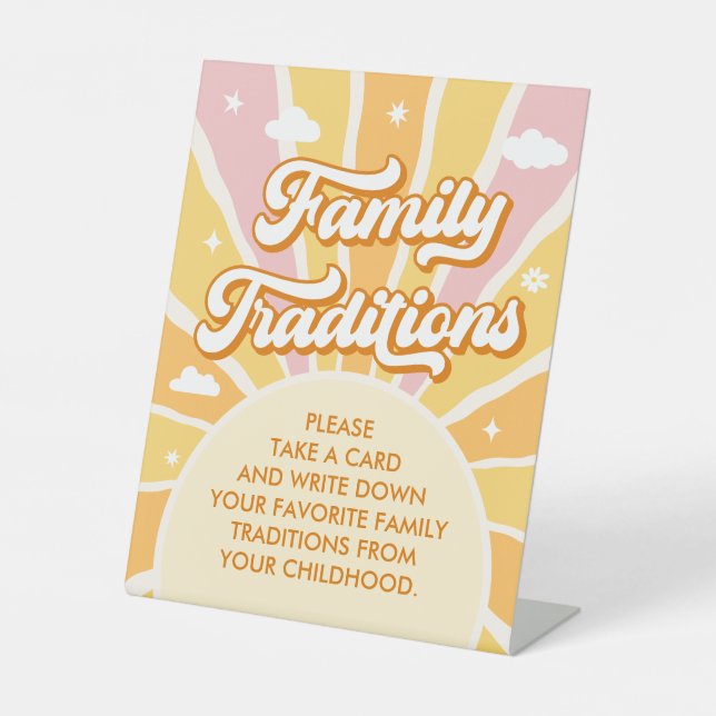 Signe De Table Les traditions de la famille du Baby shower solair (Recto)