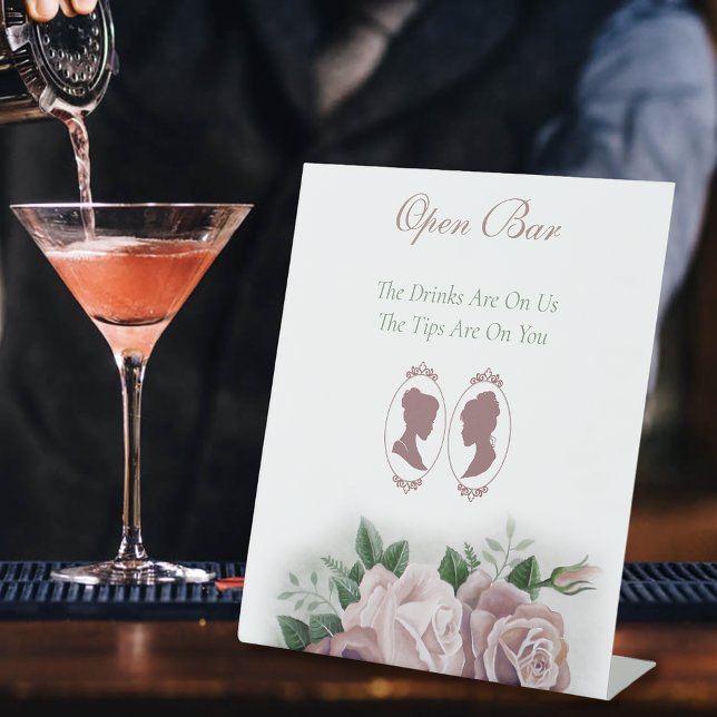 Signe De Table Lesbiennes Mariées Regency Rose Roses (Créateur téléchargé)