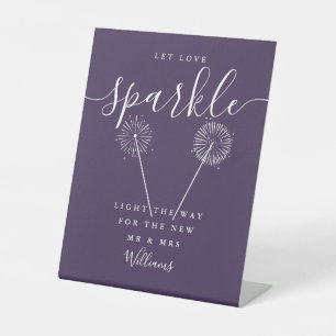 Signe De Table Let Love Sparkle Purple Signature Script