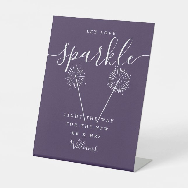Signe De Table Let Love Sparkle Purple Signature Script (Recto)