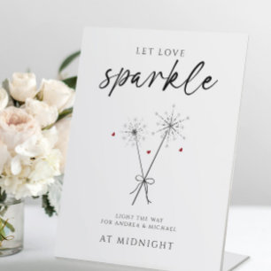 Signe De Table Let Love Sparkle - Sparkler Sendoff Mariage Décont