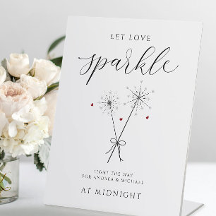 Signe De Table Let Love Sparkle - Sparkler Sendoff Sign Mariage