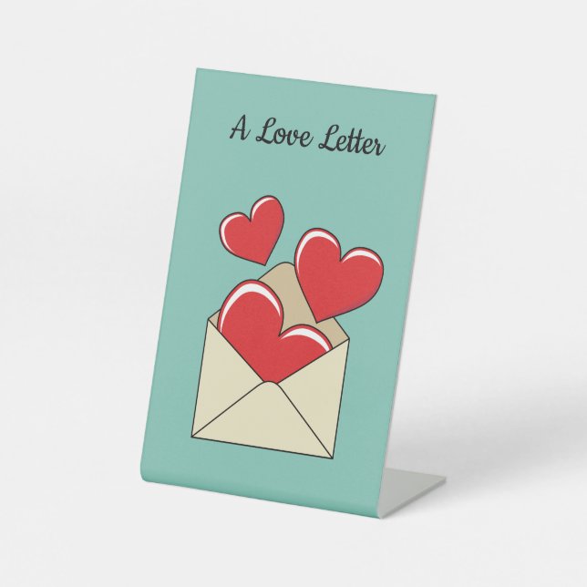 Signe De Table Lettre d'amour | Ajouter votre texte (Recto)