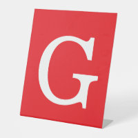 Lettre Initiale Monogramme Rouge Blanc Simple