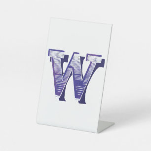 Signe De Table Lettre "W" Élégante brodée