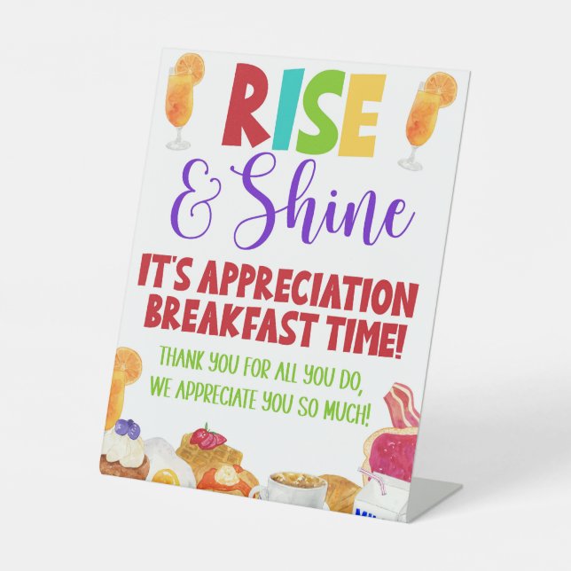 Signe De Table Lever et briller C'est l'amour Petit déjeuner (Recto)