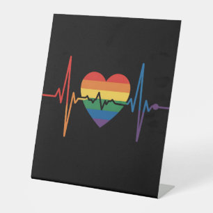 Signe De Table LGBTQ Heartbeats Heartbeats Pride Gay Lesbian Tran
