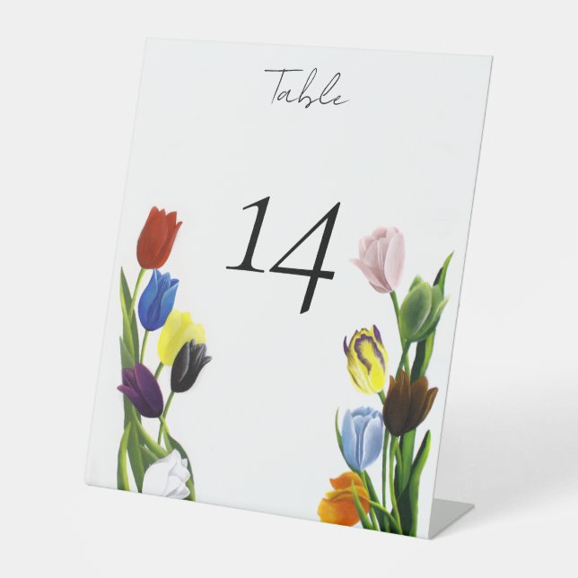 Signe De Table LGBTQ plus Fleurs tulipes (Recto)