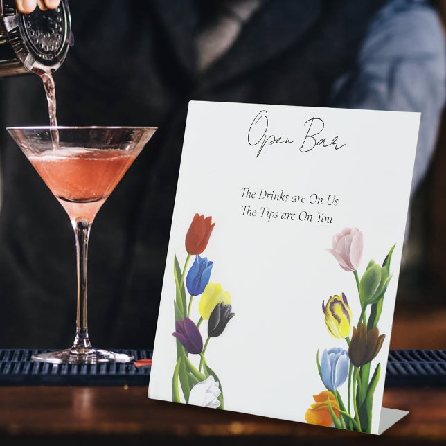 Signe De Table LGBTQ plus Tulips Fleurs Open Bar (Créateur téléchargé)