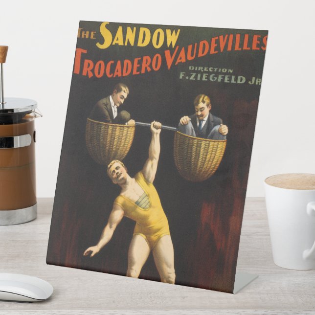 Signe De Table L'Haltérophile de Vaudeville Eugen Sandow Sandow (In SItu)