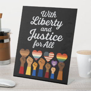 Signe De Table Liberté et justice pour tous pour la liberté de pr