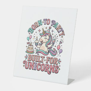 Signe De Table Licorne Né pour faire la fête Construit pour les l
