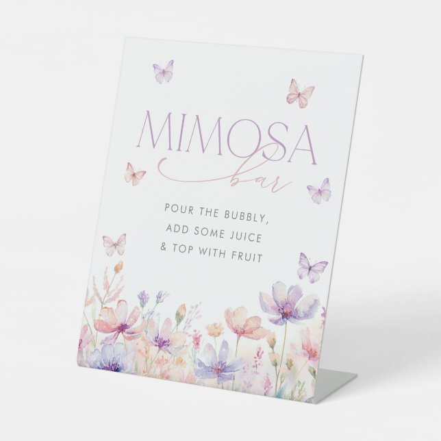 Signe De Table Lifetime of Butterflies Bridal Shower Mimosa Bar (Recto)