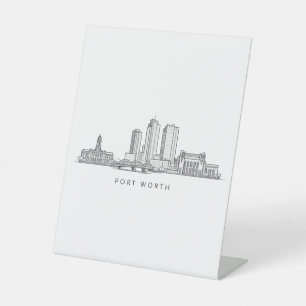 Signe De Table Ligne artistique minimaliste de la skyline de Fort