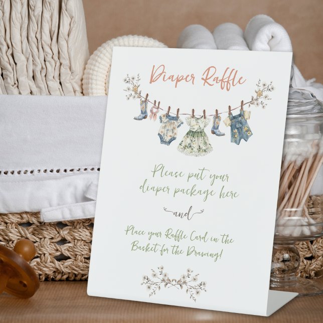 Signe De Table Ligne de vêtements de campagne Baby Shower Tirage  (Créateur téléchargé)