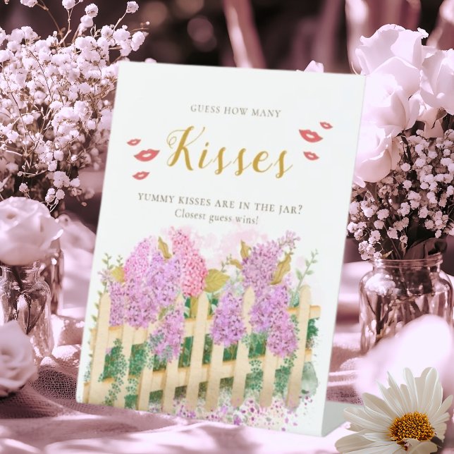 Signe De Table Lilac Devinez combien de baisers Mariage Frais sur (Créateur téléchargé)