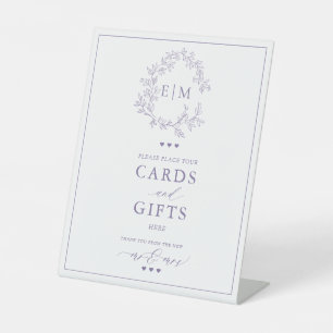 Signe De Table Lilac Lavender Poitrine feuillue Carte et cadeaux