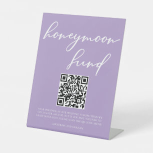Signe De Table Lilac Purple Mariage Honple Fund Code QR