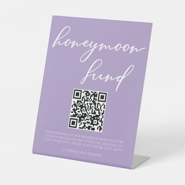 Signe De Table Lilac Purple Mariage Honple Fund Code QR (Recto)