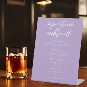 Signe De Table Lilac Purple Mariage Signature Cocktails Menu