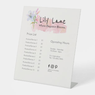 Signe De Table Lily Rose Floral Artistra Feminist Prix Menu