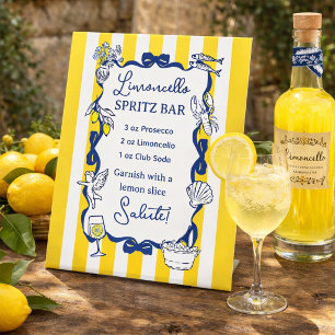 Signe De Table Limoncello Spritz Bar Rayure Jaune La Dolce Vita