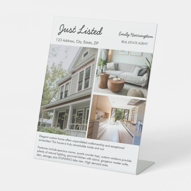 Signe De Table Line Art Listing Neutral Real Estate Agent (Recto)