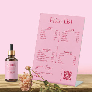 Signe De Table Liste de prix de beauté du salon Rose Blush