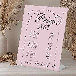 Signe De Table Liste de prix d'entreprise de beauté vintage moder
