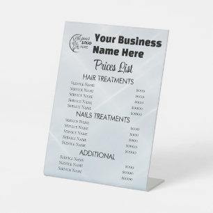Signe De Table Liste de prix d'entreprise minimaliste