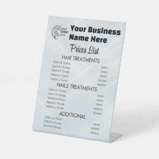 Signe De Table Liste de prix d'entreprise minimaliste