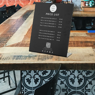 Signe De Table Liste de prix du logo commercial QR Code Médias so