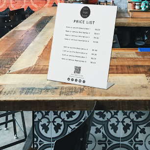 Signe De Table Liste de prix du logo commercial QR Code Médias so