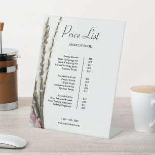 Signe De Table Liste de prix du maquillage Vintage beige