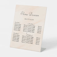 Liste de prix du salon de beauté élégant moderne