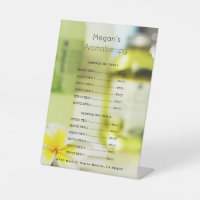 Liste de prix du salon de soins de peau de Spa d'a