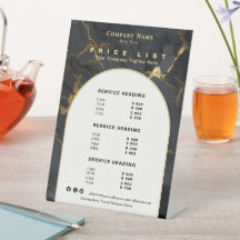 Liste de prix élégante en marbre d'agate noir de l