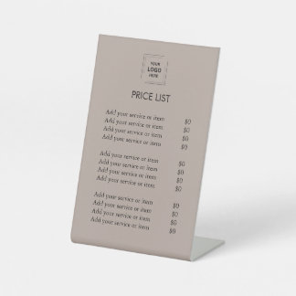 Signe De Table Liste de prix | Logo d'entreprise Couleur marron m