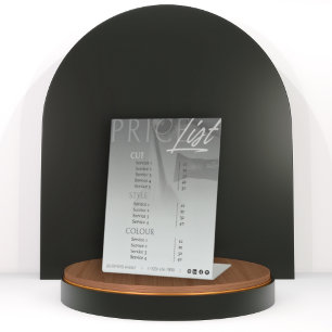 Signe De Table Liste de prix / Menu de la gamme de cheveux blancs