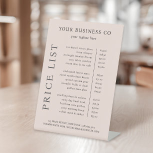 Signe De Table Liste de Prix Moderne Minimaliste Élégante Rose Pâ