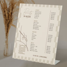 Liste de prix Salon de coiffure Crème Beige Rétro