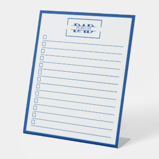 Signe De Table Liste de tâches à faire en ardoise 'Papa' Monogram