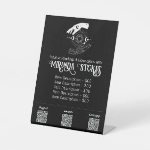 Signe De Table Liste des prix du lecteur de tarot Sun & Moon Hand