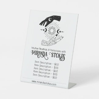 Signe De Table Liste des prix du lecteur de tarot Sun Moon Hands
