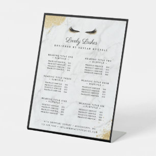 Signe De Table Liste des services du salon de beauté Black & Gold