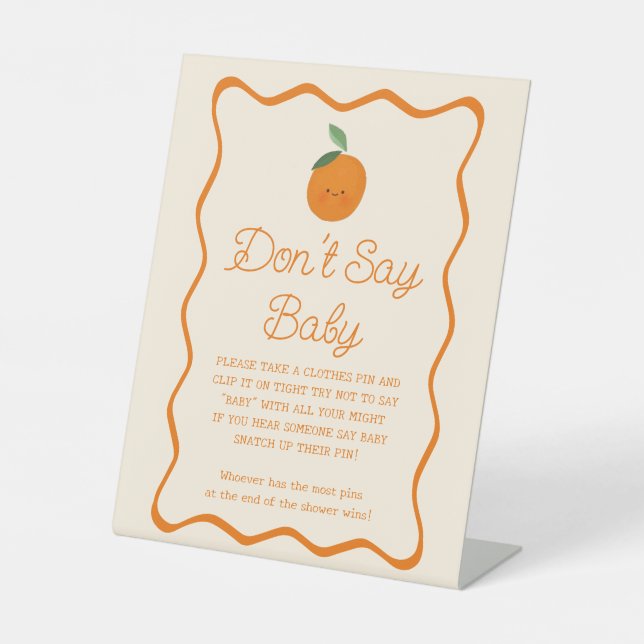 Signe De Table Little Cutie Baby shower Ne pas dire Baby Game (Recto)
